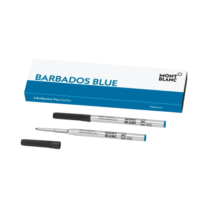 2 kuglepenrefiller, Barbados Blue – Medium