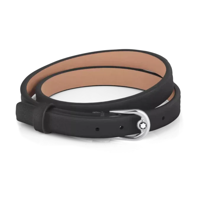Armbånd med hestesko-spænde, sort, justerbar størrelse