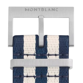 Blå og hvid nylonrem