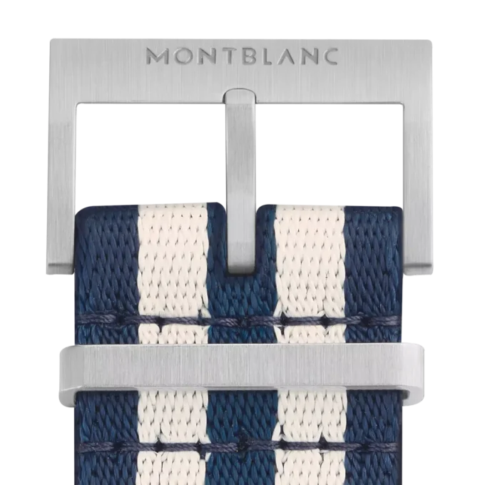 Blå og hvid nylonrem