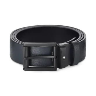 Blå/sort 35 mm vendbart læderbælte