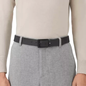 Blå/sort 35 mm vendbart læderbælte