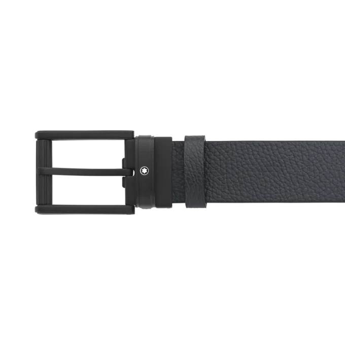 Blå/sort 35 mm vendbart læderbælte