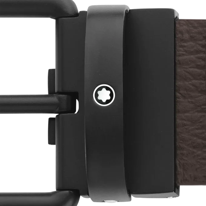 Brun/sort 35 mm vendbart læderbælte Brun/sort 35 mm vendbart læderbælte