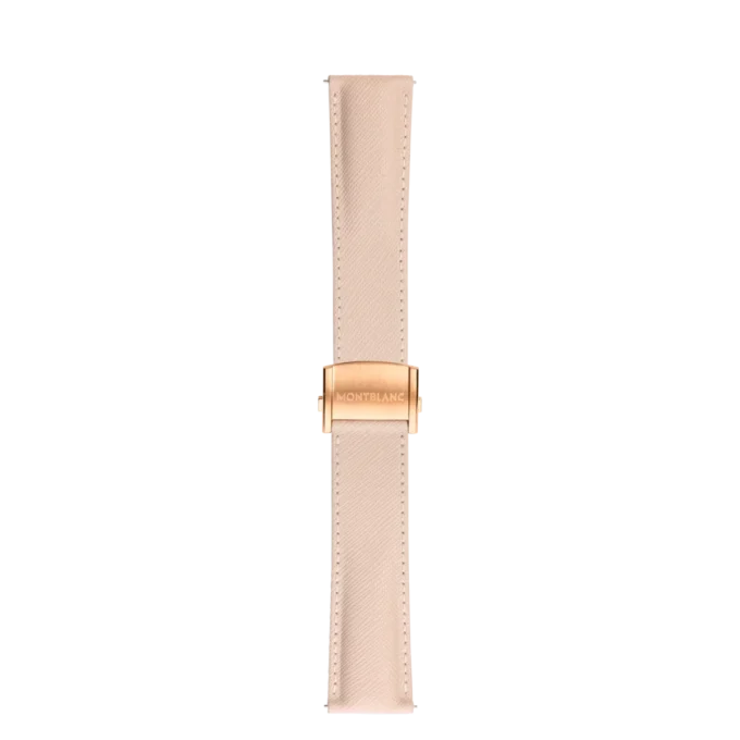 Cremefarvet læderrem