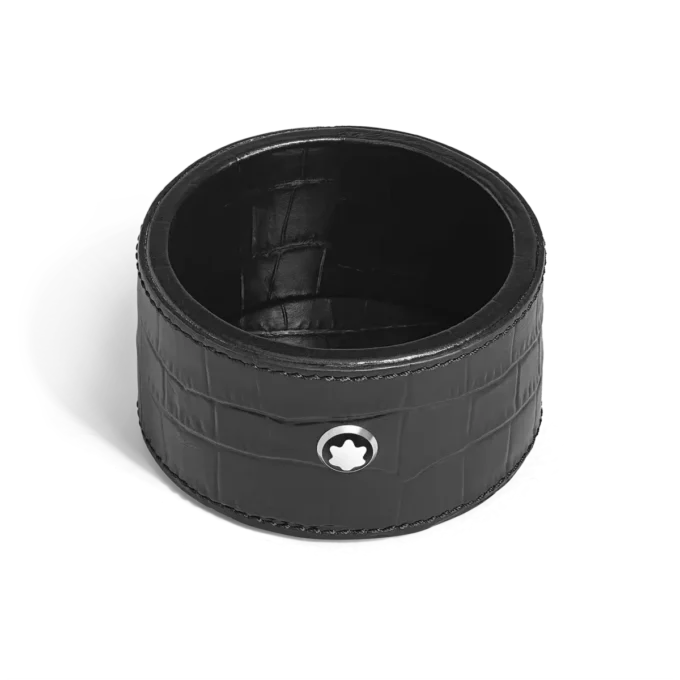 Desk Tray Small, krokodillepræget læder, sort