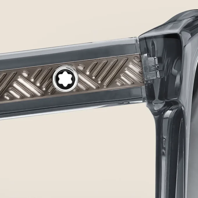 Firkantede solbriller med gråfarvet acetatstel