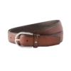 Hestesko-spænde, brun 35 mm læderbælte