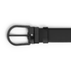 Hestesko-spænde, sort 35 mm læderbælte