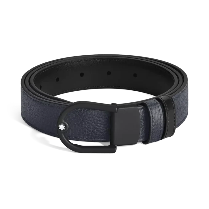 Horseshoe 30 mm vendbart bælte i kornet læder