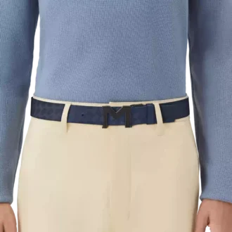 M-spænde Extreme 3.0 blå/almindelig sort 35 mm vendbart læderbælte