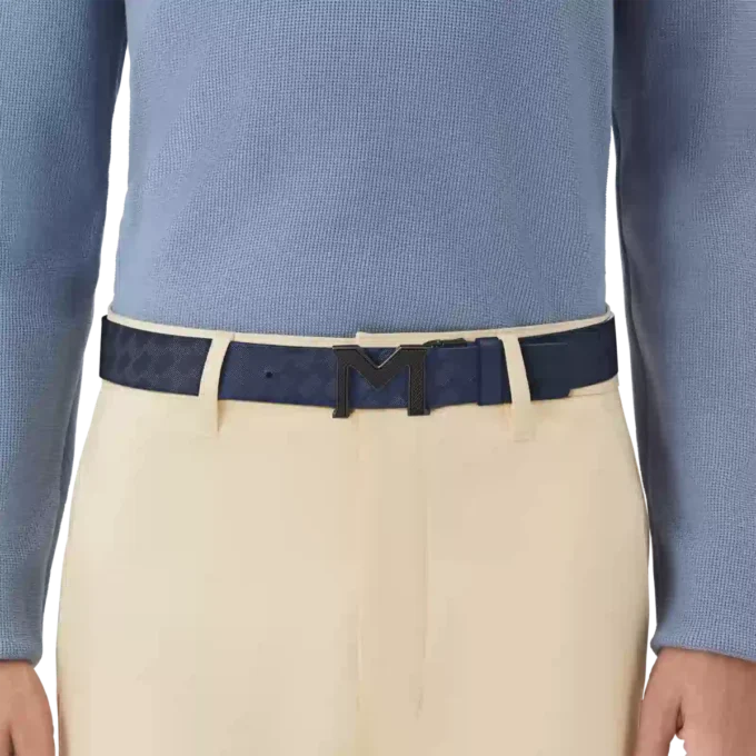 M-spænde Extreme 3.0 blå/almindelig sort 35 mm vendbart læderbælte M-spænde Extreme 3.0 blå/almindelig sort 35 mm vendbart læderbælte