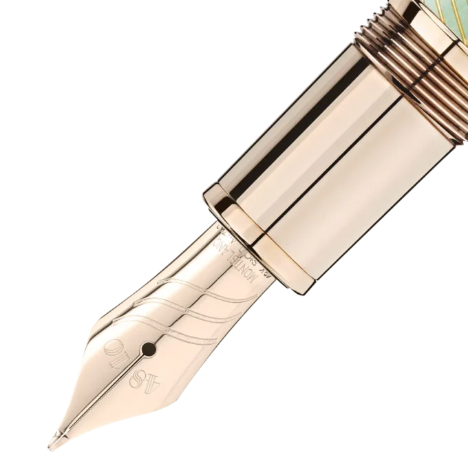 Meisterstück Calligraphy Solitaire Celadon Dégradé fyldepen med buet penne