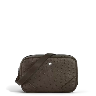 Mini crossbody-taske i trykt strudselæder