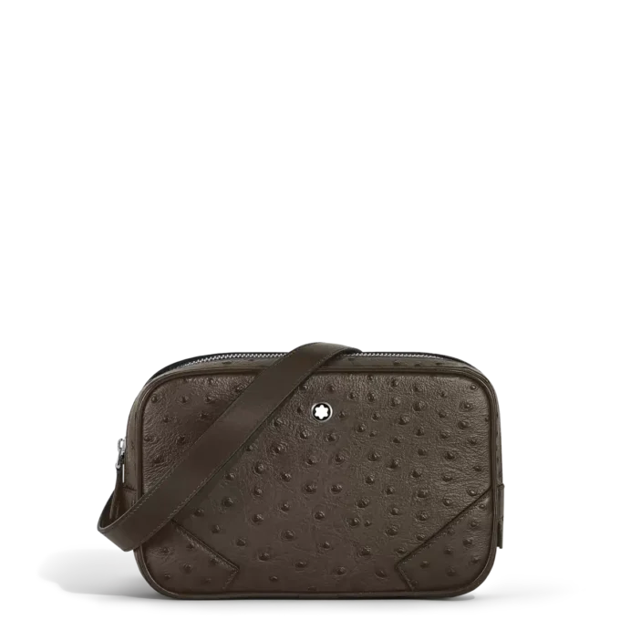 Mini crossbody-taske i trykt strudselæder