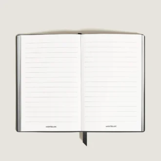 Notebook Large, sort læder, sort, linjerede sider