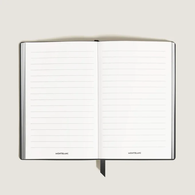 Notebook Large, sort læder, sort, linjerede sider Notebook Large, sort læder, sort, linjerede sider