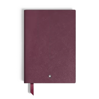 Notebook Medium, Cassis-læder, burgunder, linjerede sider