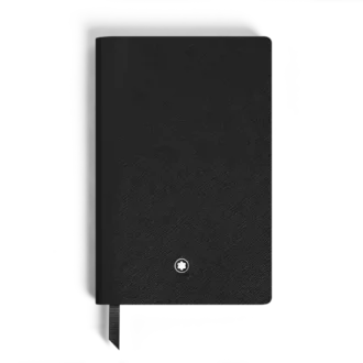 Notebook Small, sort læder, sort, linjerede sider