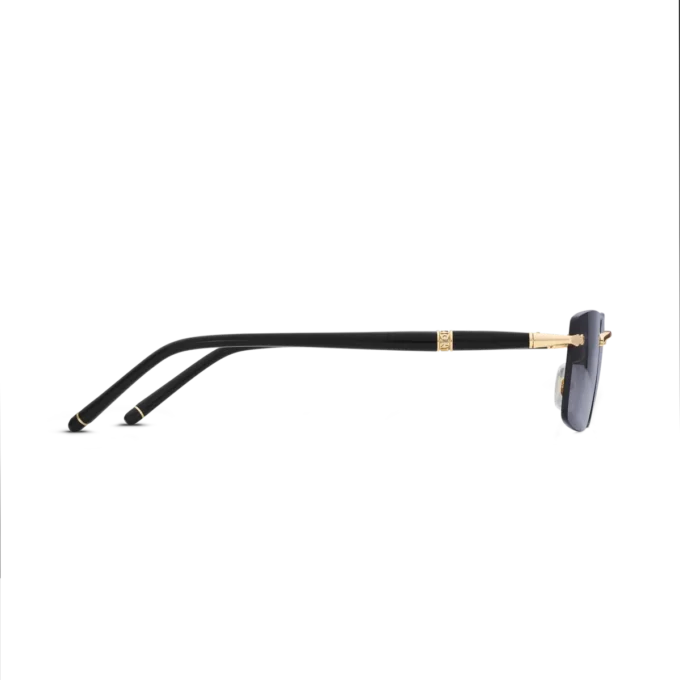 Rektangulære solbriller med guldfarvet metalstel Rektangulære solbriller med guldfarvet metalstel