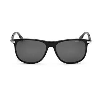 Rektangulære solbriller med sort acetatstel