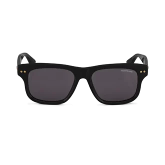 Rektangulære solbriller med sort acetatstel