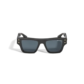 Rektangulære solbriller med sort acetatstel