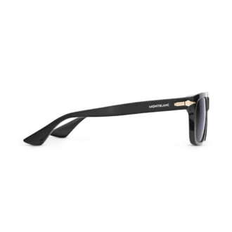 Rektangulære solbriller med sort acetatstel