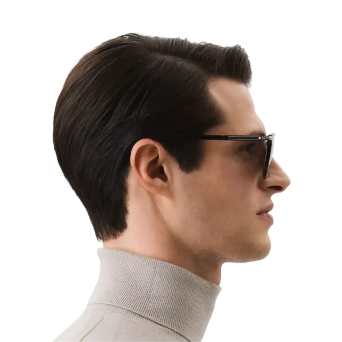 Rektangulære solbriller med sort acetatstel Rektangulære solbriller med sort acetatstel