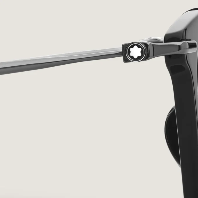 Rektangulære solbriller med sort acetatstel Rektangulære solbriller med sort acetatstel