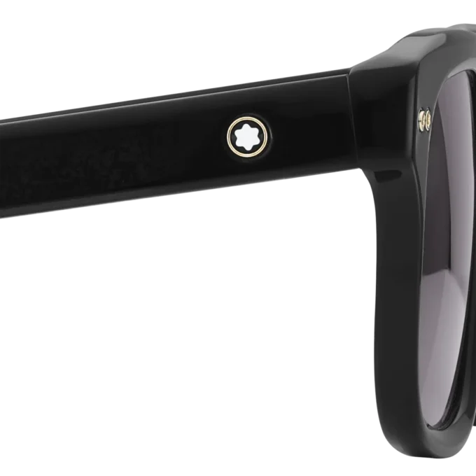 Rektangulære solbriller med sort acetatstel Rektangulære solbriller med sort acetatstel