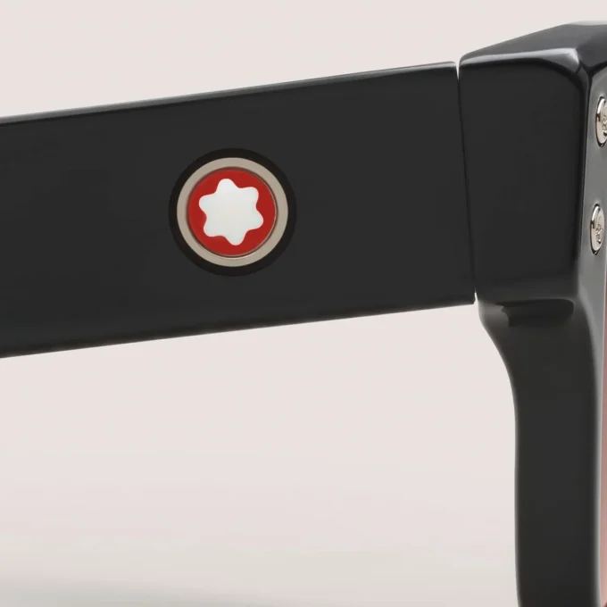 Rektangulære solbriller med sort acetatstel Rektangulære solbriller med sort acetatstel