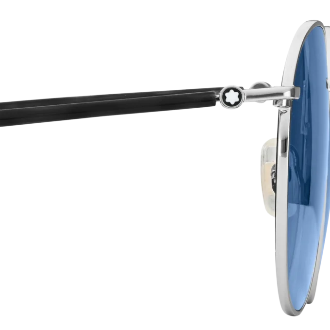 Runde solbriller med rutheniumfarvet metalstel Runde solbriller med rutheniumfarvet metalstel