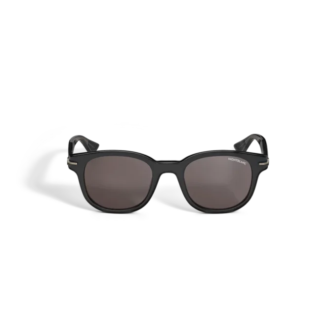 Runde solbriller med sort acetatstel