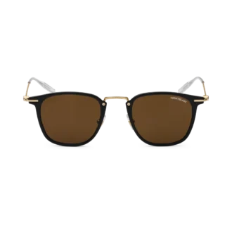 Runde solbriller med sort sprøjtestøbt stel