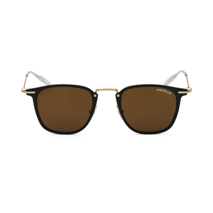 Runde solbriller med sort sprøjtestøbt stel