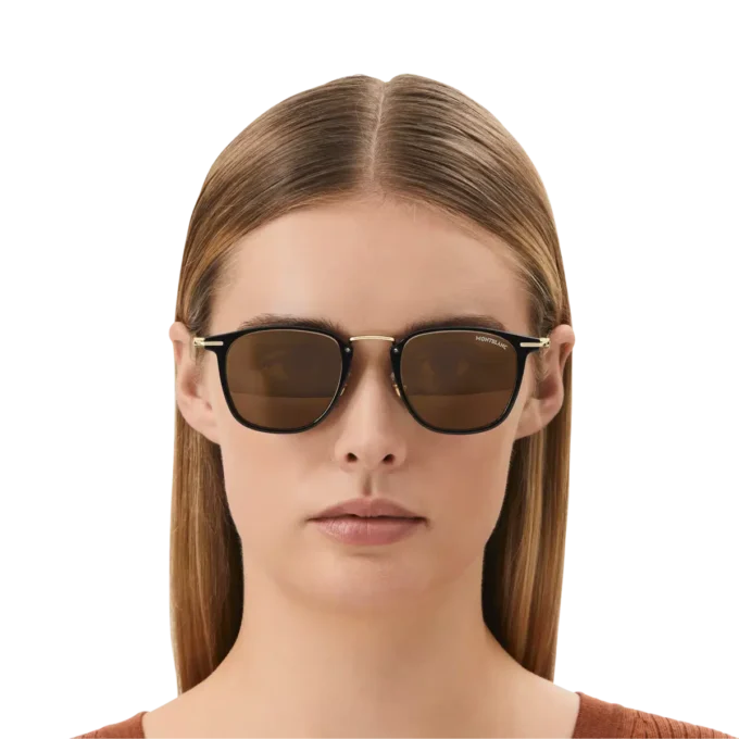 Runde solbriller med sort sprøjtestøbt stel