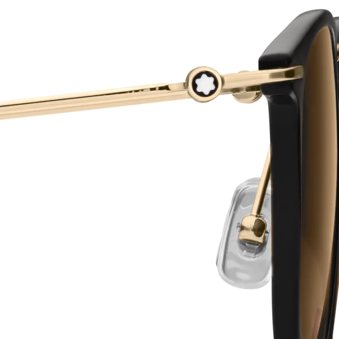 Runde solbriller med sort sprøjtestøbt stel