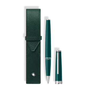 Sæt med PIX Deep Green Rollerball & Montblanc konvolut 1-pennepose