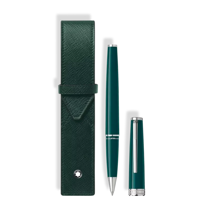 Sæt med PIX Deep Green Rollerball & Montblanc konvolut 1-pennepose Sæt med PIX Deep Green Rollerball & Montblanc konvolut 1-pennepose
