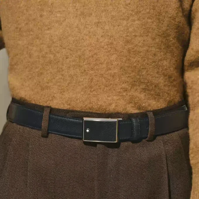 Sort 30 mm læderbælte