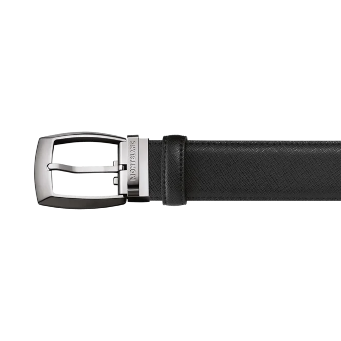 Sort 35 mm læderbælte