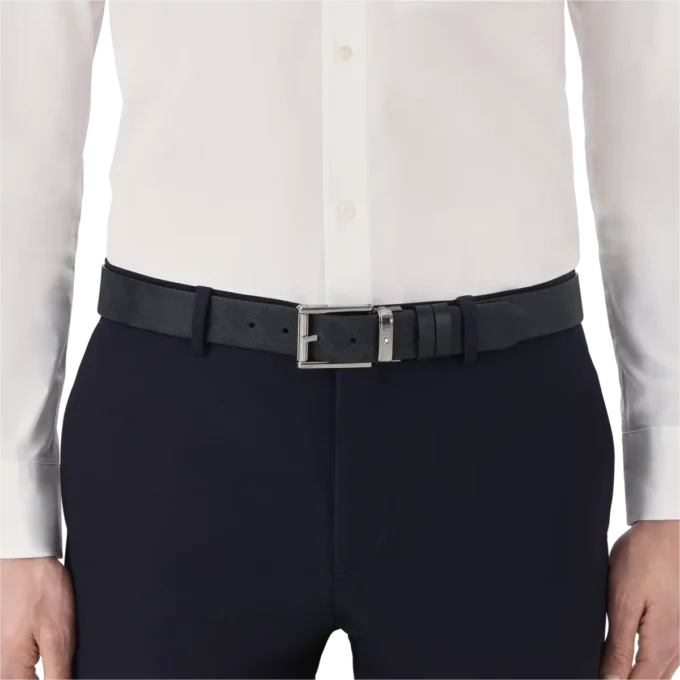 Sort 35 mm læderbælte