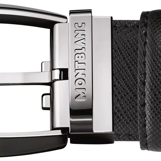 Sort 35 mm læderbælte