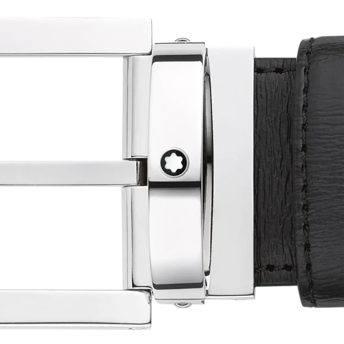 Sort 35 mm læderbælte