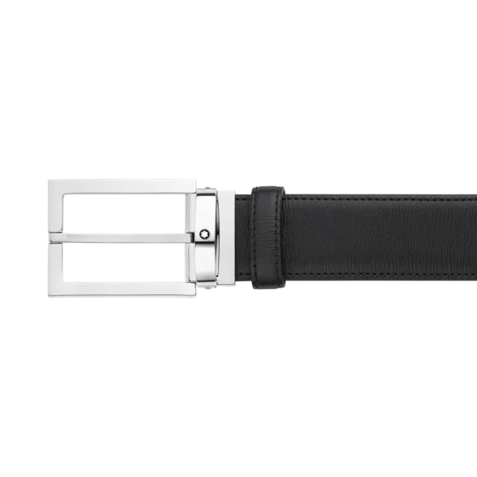 Sort 35 mm læderbælte