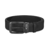Sort 35 mm vendbart læderbælte