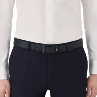 Sort 35 mm vendbart læderbælte Sort 35 mm vendbart læderbælte