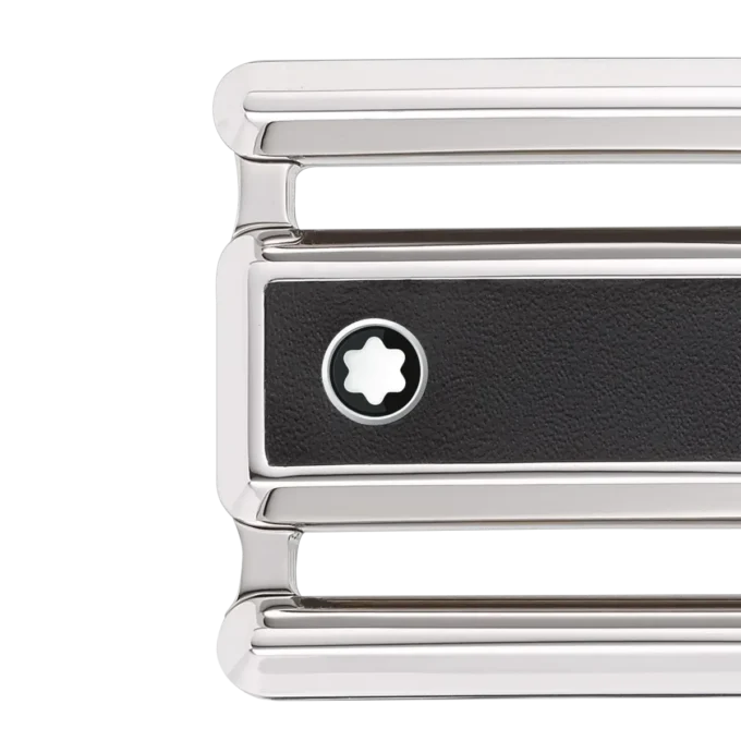 Sort/brunt 30 mm vendbart læderbælte