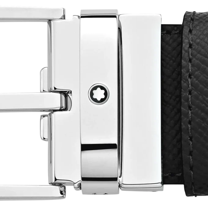 Sort/brunt 35 mm vendbart læderbælte Sort/brunt 35 mm vendbart læderbælte